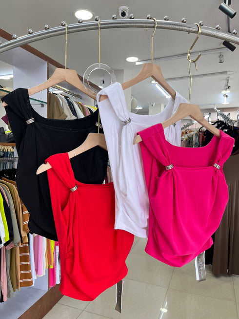 Sleeveless Square Neck Tops